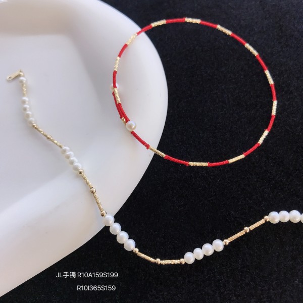  赤黒手紐 ブレスレット  14K 金-094