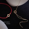  赤黒手紐 ブレスレット  14K 金-095