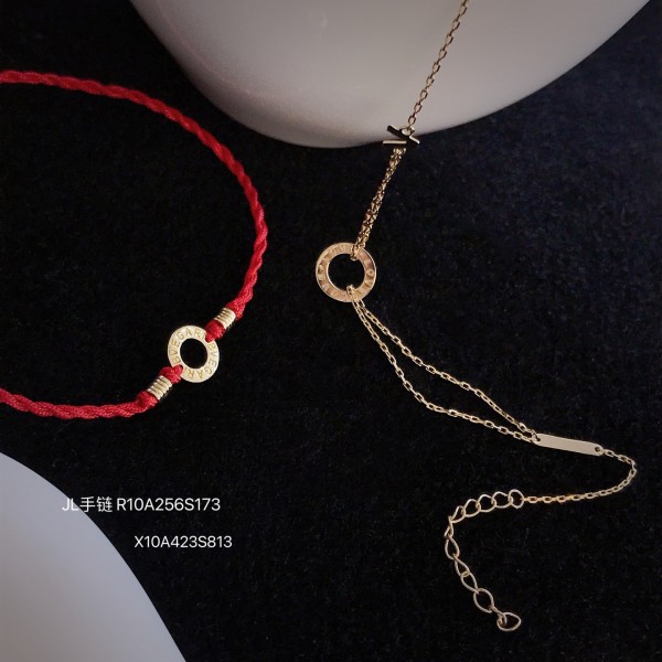 赤黒手紐 ブレスレット  14K 金-095