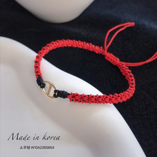  赤黒手紐 ブレスレット  14K 金-096