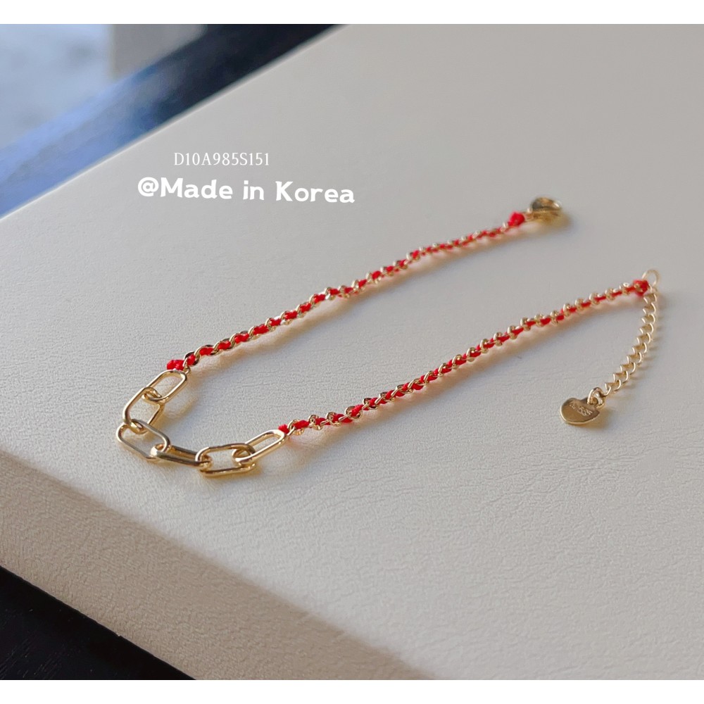  赤黒手紐 ブレスレット  14K 金-099
