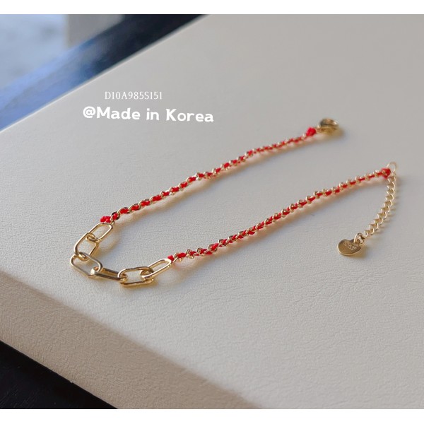  赤黒手紐 ブレスレット  14K 金-099