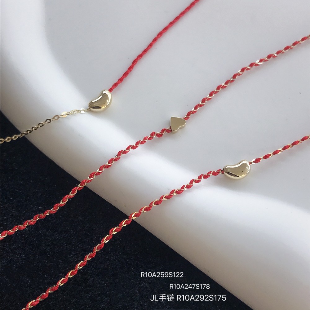  赤黒手紐 ブレスレット  14K 金-100