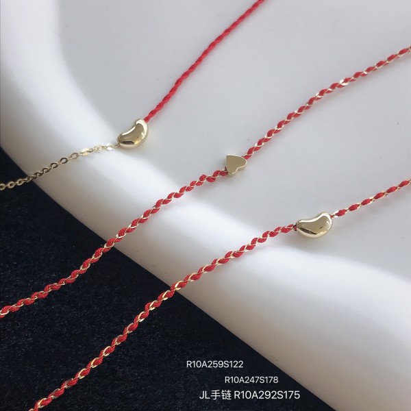  赤黒手紐 ブレスレット  14K 金-100