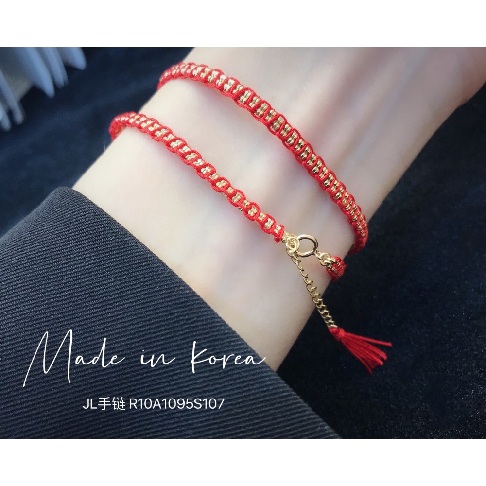  赤黒手紐 ブレスレット  14K 金-104