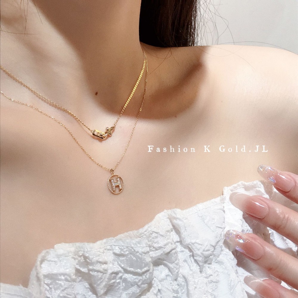 ジルコニアネックレス 14K 金-003