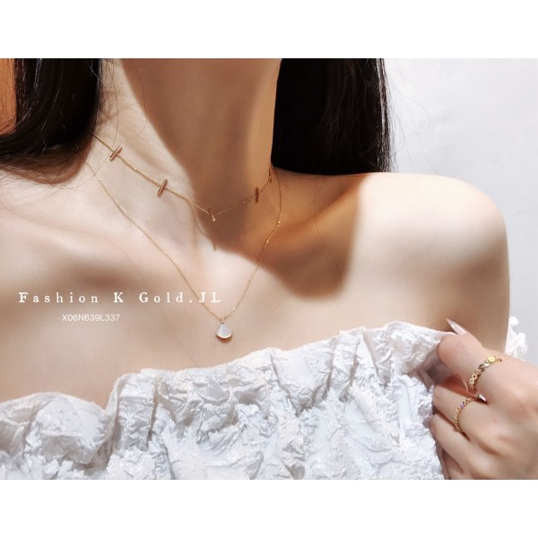 ジルコニアネックレス 14K 金-004