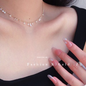 ジルコニアネックレス 14K/10K 金-006