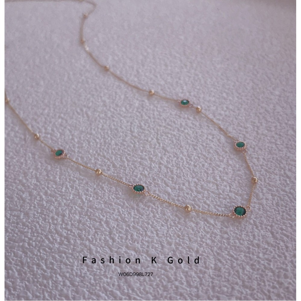ジルコニアネックレス 14K 金-008