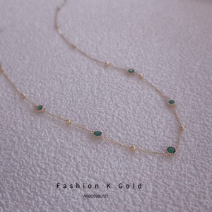 ジルコニアネックレス 14K/10K 金-008