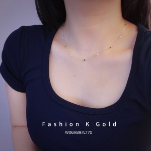 ジルコニアネックレス 14K/10K 金-009