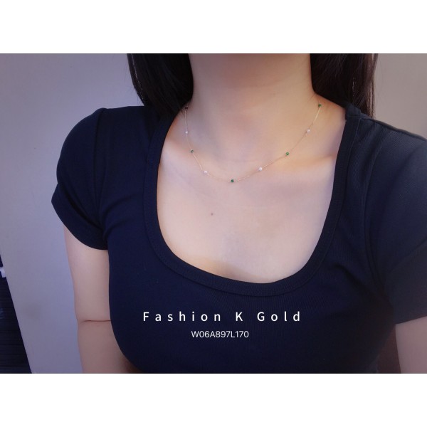 ジルコニアネックレス 14K 金-009