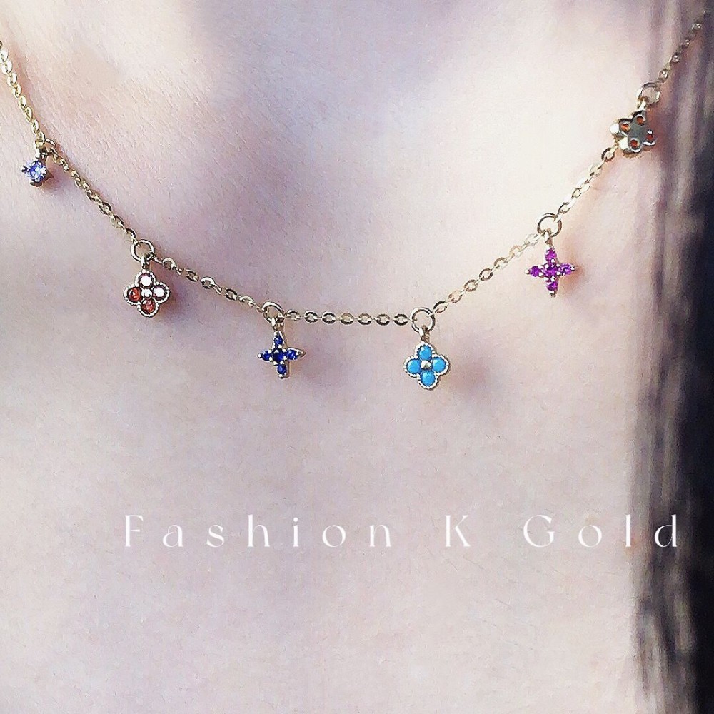 ジルコニアネックレス 14K 金-011