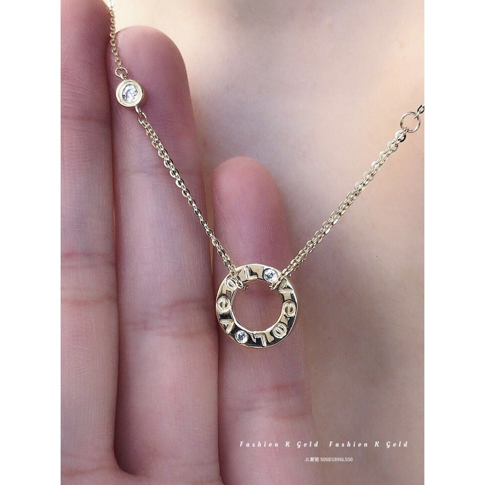 ジルコニアネックレス 14K 金-015