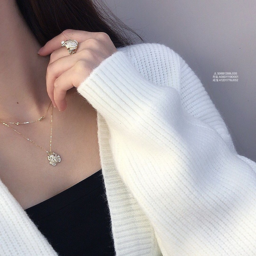 ジルコニアネックレス 14K 金-023