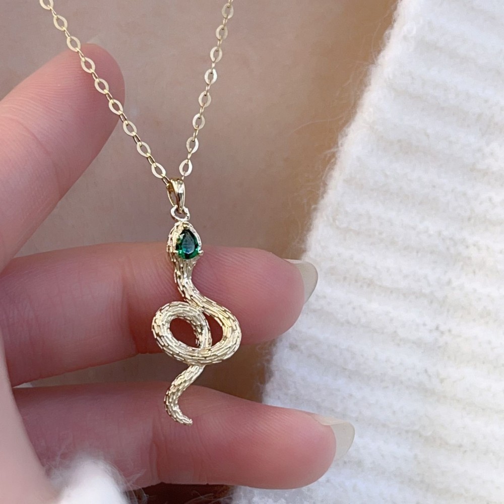 ジルコニアネックレス 14K 金-035