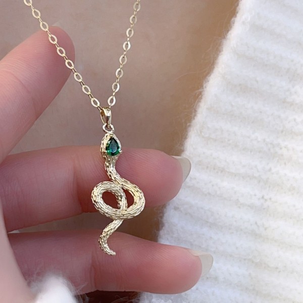 ジルコニアネックレス 14K 金-035
