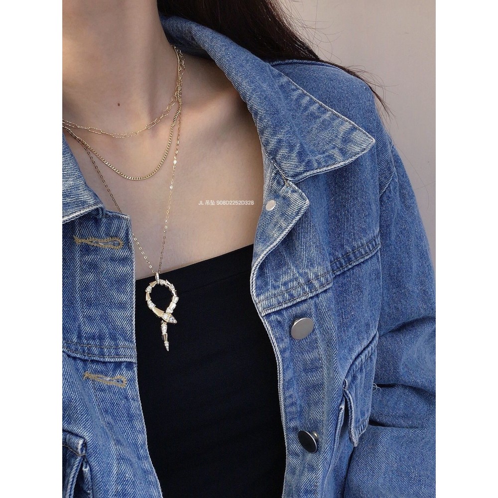 ジルコニアネックレス 14K 金-038