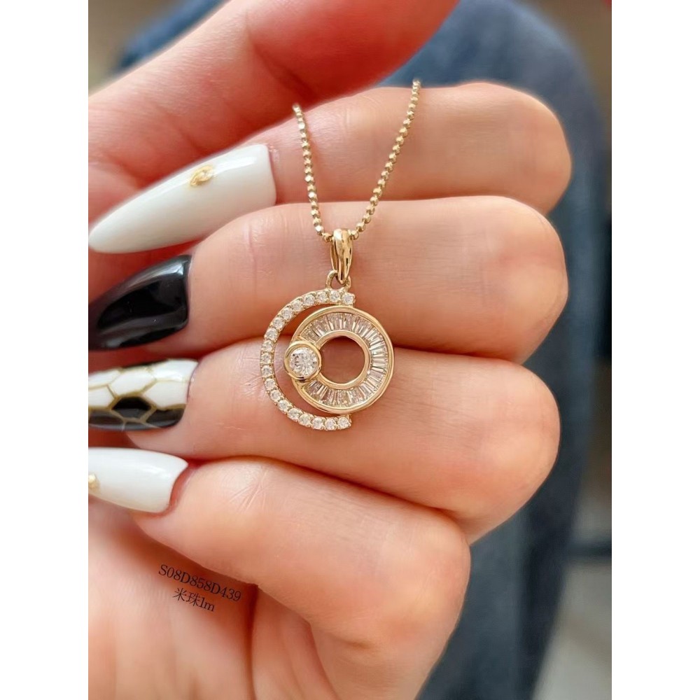 ジルコニアネックレス 14K 金-052
