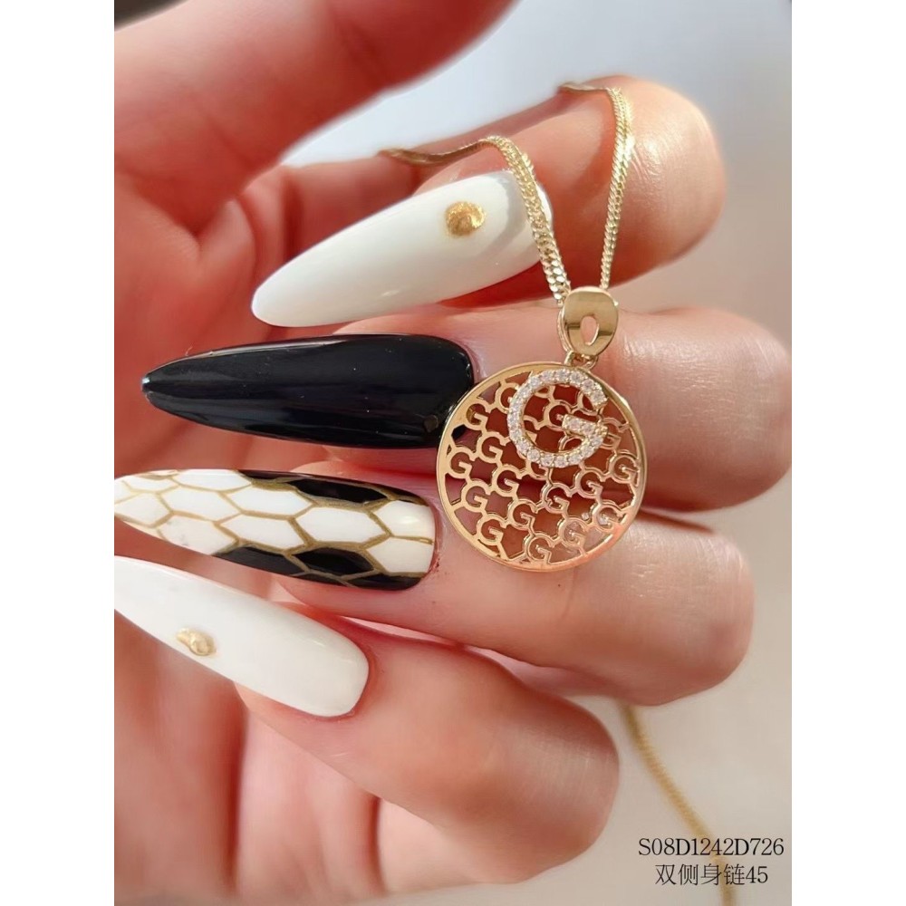 ジルコニアネックレス 14K 金-054
