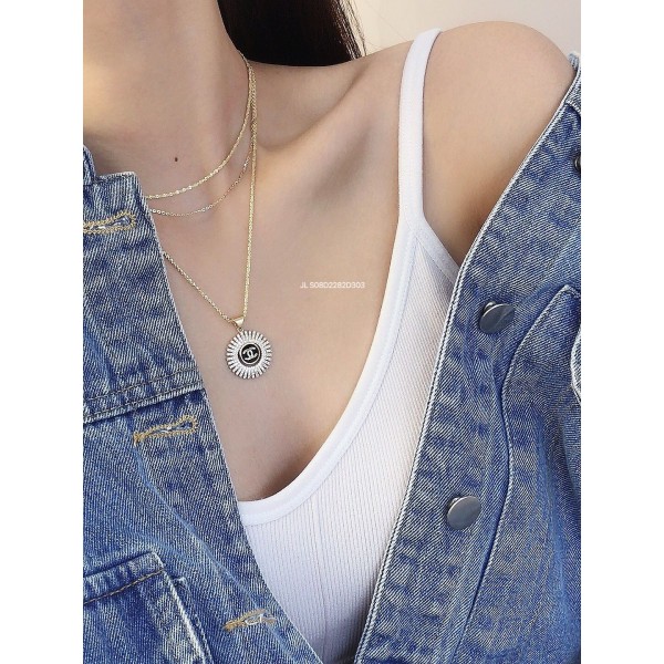 ジルコニアネックレス 14K 金-072