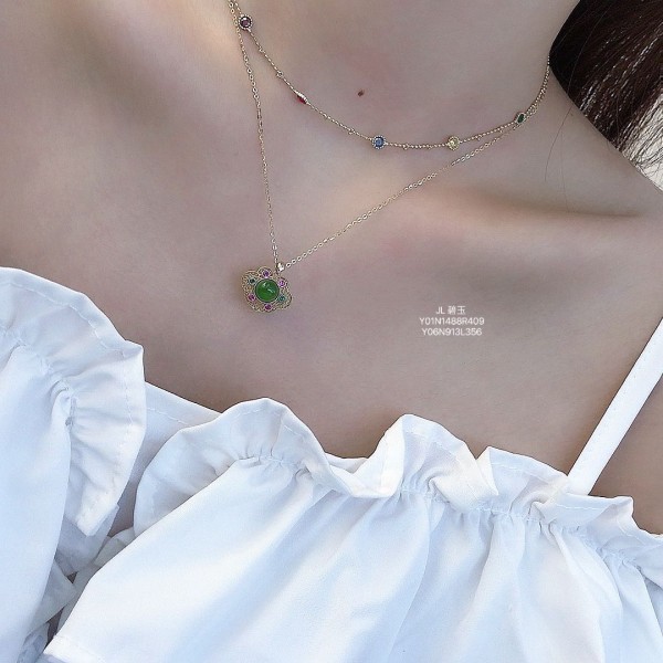 ジルコニアネックレス 14K 金-091