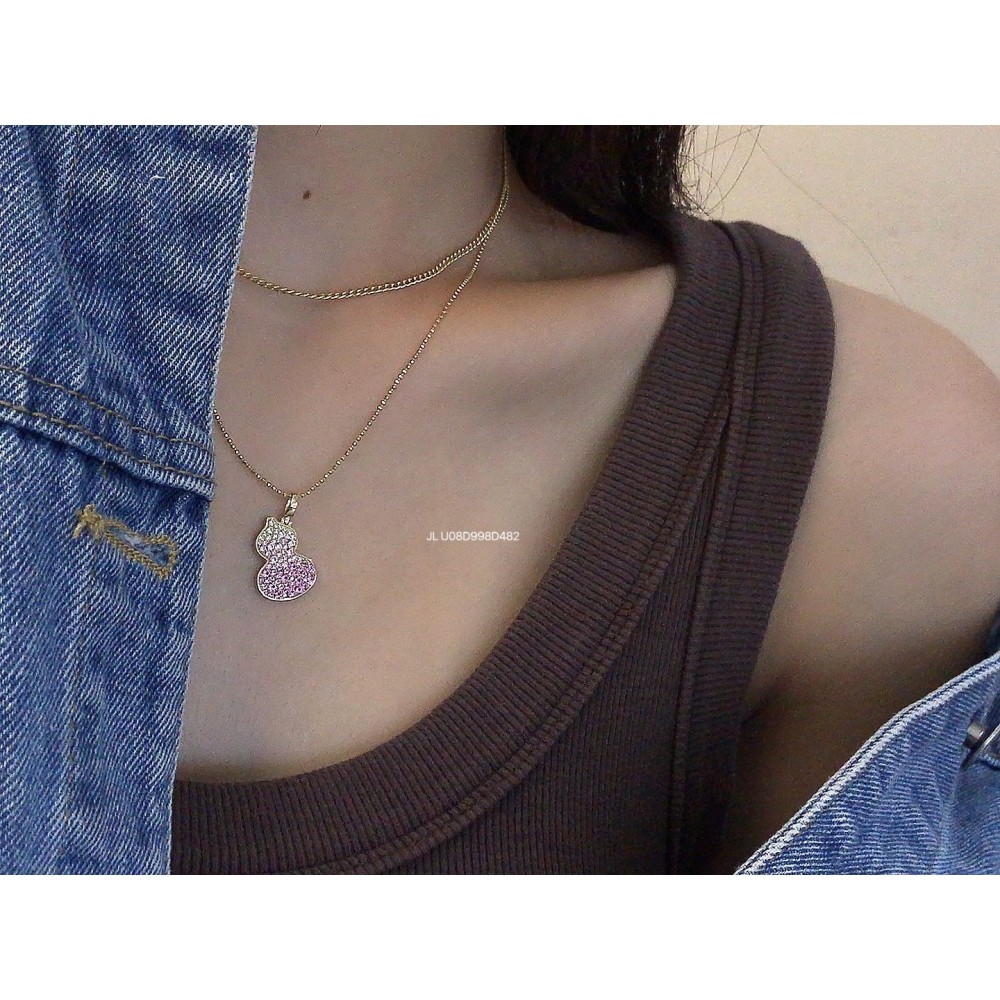 ジルコニアネックレス 14K 金-105